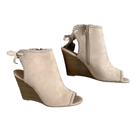 LC LAUREN CONRAD Bergenia Boots Lace Up Size Zip Bohemian Nude Tan Size 8 - Picture 7 of 9